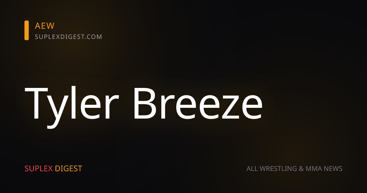 Tyler Breeze is no longer with WWE, open to working for AEW